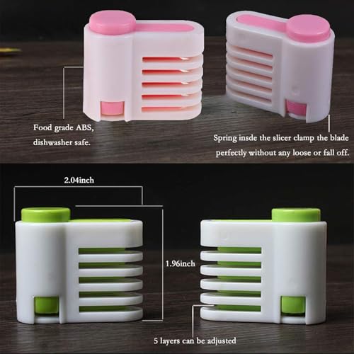 T TOVIA 2 Sets Cake Slicer Tool & Cake Leveler 5 Layers Adjustable - Green
