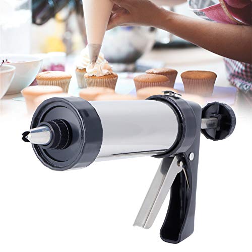 Stainless Steel Cookies Press, Cookie Press Gun Kit with 13 Cookie Discs and 7 Piping Tips for for DIY cake Maker Baking Supplie