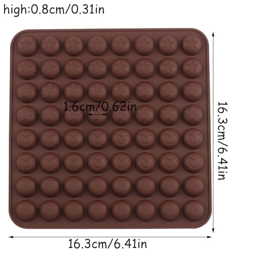 64 Cavity Round Silicone Chocolate Molds - color: Style D