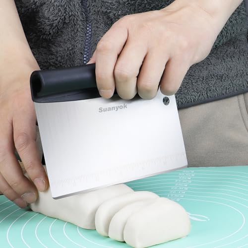 Suanyok Bench Dough Cutter-Flexible Plastic Bowl Scraper Kitchen Tool,Black - color: Black