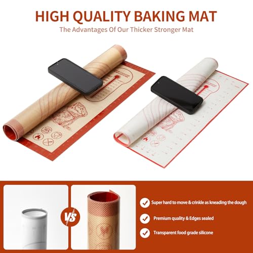 Non-slip Silicone Pastry Baking Mat 28''x 20'' Extra Large for Pastry Bread - size: 28"L x 20"W