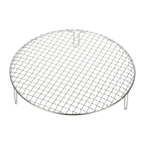 uxcell 12 Inch Round Cooking Rack, Stainless Steel Canning Racks with Legs, Barbecue Mesh Grill for Baking Cooling Steaming Cookware - size: 12 Inch