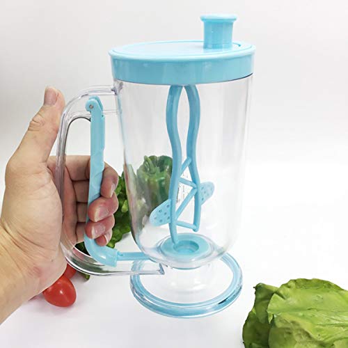 2 in 1 Pancake Batter Blend Mixer and Dispenser with Measuring - color: Blue