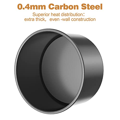 CHEFMADE Round Cake Pan, 6-Inch Chiffon Pan with Removable Loose Bottom - color: Black, size: 6-inch