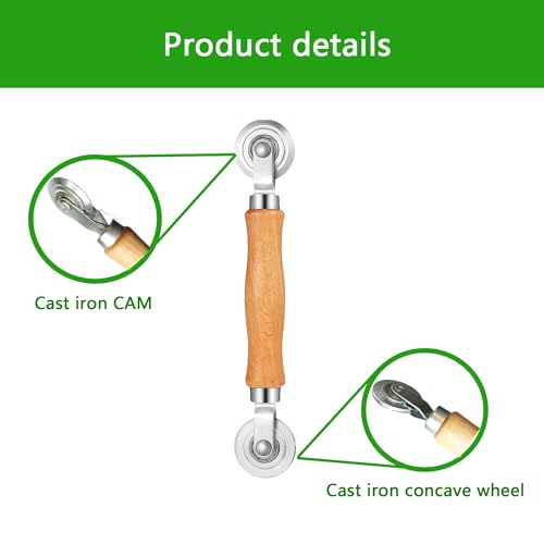 Pastry Dough Cutter Set with Wooden Handle, Cast Iron Wheels, 3 Pieces
