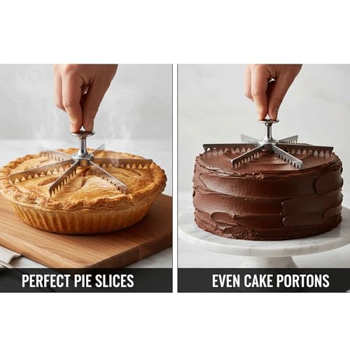 Commercial Pie Marker 7-Cut - Aluminum Pie Cutter for Equal Slices - Pie Slicer for Even Slices - Pie Cutter Tool Baking Kitchen Accessories Cook Supplies for Pizza