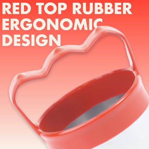 2 Pcs Fluted Round Cookie Cutters with Handle 2.5" 3.5", Scalloped Biscuit Cookie Cutter Set with Comfortable Red Silicone Handles, Durable Stainless Steel, 2-Inch Deep Cutters