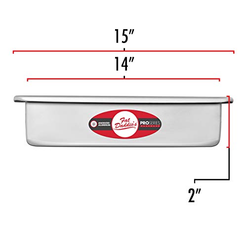 Fat Daddio's Anodized Aluminum Square Cake Pan, 14 x 2 Inch - size: 14 x 2 Inch, style: 2" Depth
