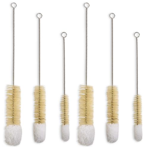 HIC Kitchen Soft-Tip Cleaning Brushes, Non-Scratch Microfiber with Boar Head Bristles, Set of 6 - size: Set of 6