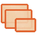 Silicone Baking Mat Set of 3, Non-Stick 2 Half & 1 Quarter Sheets - color: Orange, size: 2Half Sheets+1Quarter