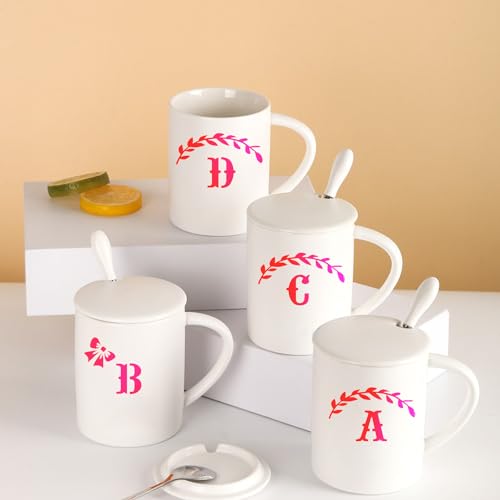 6x6in Alphabet Letter & Number Cookie Stencils for Royal Icing & Sugar Cookie Decoration - 16 Pcs Assorted Sizes - style: Alphabet 1