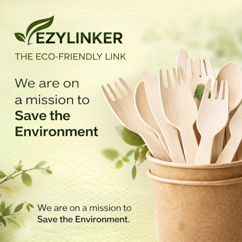 500 Wooden Utensil Set Disposable, 100% Compostable Cutlery Set [200 Forks, 200 Spoons, 100 Knives] – Alternative to Plastic & Bamboo Cutlery - Eco Friendly Utensils Set for Lounge Party Wedding BBQ - size: Wooden Cutlery(500-Mixed-Set)