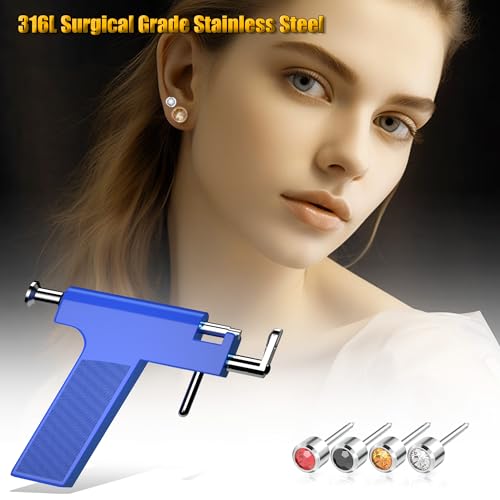 69 pcs Ear Piercing Gun, Reusable Ear Piercing Kit - color: gold