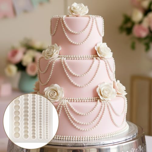 Pearl Fondant Molds, Silicone Cake Decoration Mold Pearls Chain