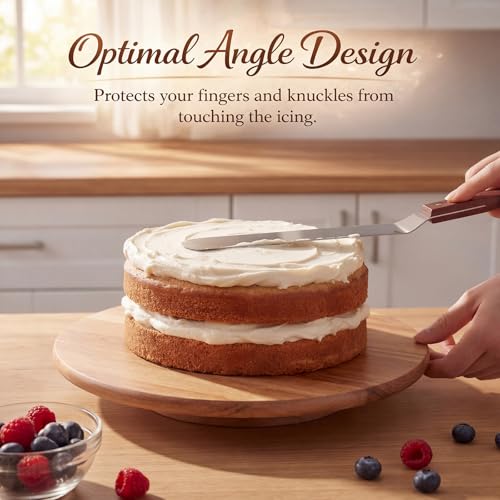 11 Pcs Angled Cake Icing Spatula Set, with Dough Scraper, Offset Spatula