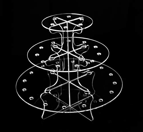 Jusalpha 3 Tier-Clear Acrylic Push Pop Cake Display Stand 3TPP (1 Set)