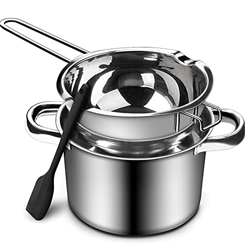 1000ML/1QT Double Boiler Chocolate Melting with 2QT 304 Stainless Steel Pot - size: 1000ml+2200ml