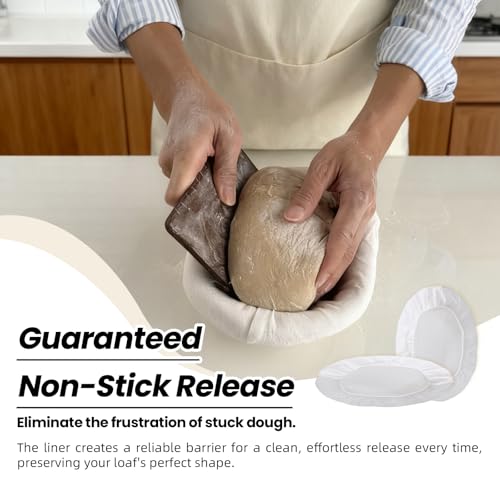 6 Pack Bread Proofing Basket Covers Liners fit 8in Oval - size: 8inch Oval