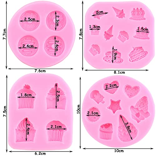 Mujiang Ice Cream Cones Silicone Mold Donut Fondant Molds Set Of 4 - color: Style B