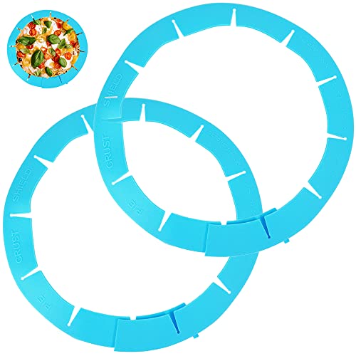 Adjustable Silicone Pie Crust Shield Pie BPA-free Protectors Cover Kitchen Tool for Baking Pie Pizza, Fits 8-11.5 Inches Pie (Blue-2pcs) - color: Blue-2pcs