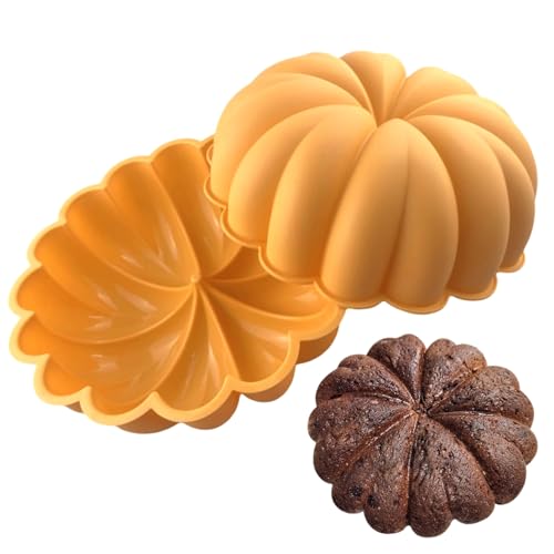 Silicone Pumpkin Cake Pan, 9 Inch Large Pumpkin Shaped Cake Mold