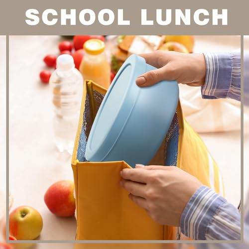 4 Pcs 24 Fl oz Silicone Food Containers with Lids, Leakproof Lunch