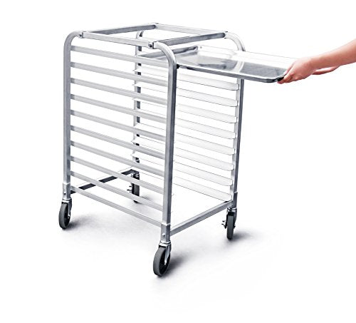 New Star Foodservice Aluminum 10-Tier Sheet Pan Rack, 26" L x 20" W x 38" H