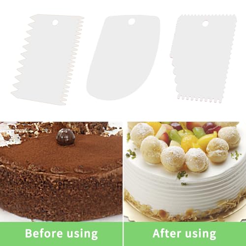 Cake Scraper, 6 Pcs Cake Smoother Scraper, Dough Scraper White - color: White
