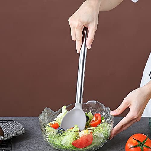 Berglander Cooking Spoon, Non-stick Silicone Solid Serving, Basting Spoon For Cooking, Kitchen Dishwasher Safe, Easy to Clean - style: c. Solid Spoon