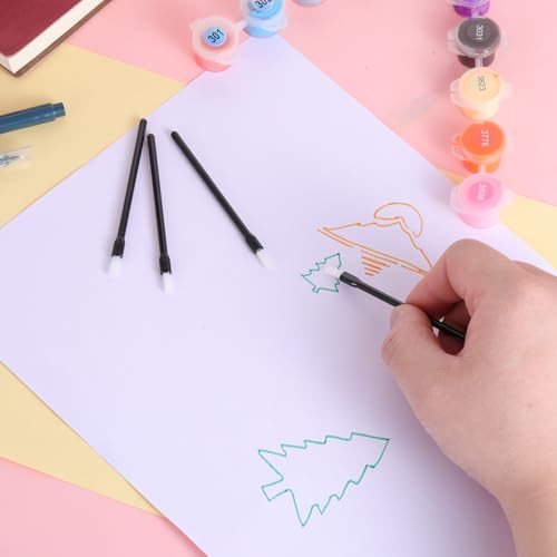 80 Pieces Mini Paint Brushes for PYO Cookies Multifunctional Disposable Paint Your Own Brushes Makeup Lip Brushes Nail Polish Brushes Lip Wands Applicators Lipstick Brush Lip Gloss -Black
