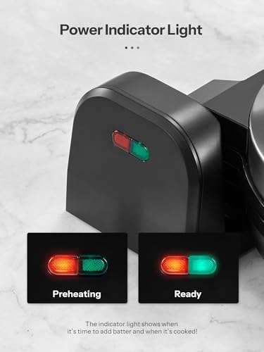Reemix Waffle Maker, 180° Rotating Belgian Waffle Maker