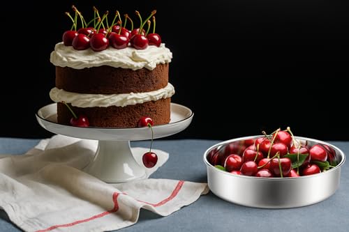 Non-Toxic Stainless Steel Round 8 Inch Cake Pans For Baking, 2 Pack - size: 8x2 Inch