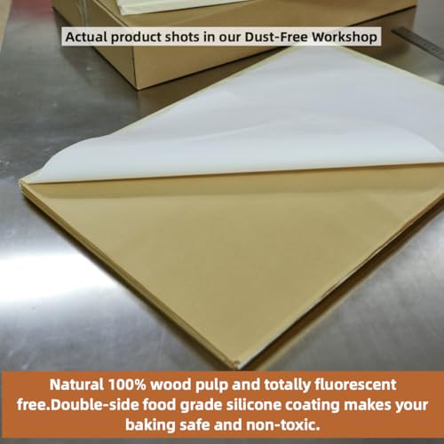 18x26" 1600 Bulk Sheets Commercial Grade Full Size Baking Parchment Paper - color: Brown, size: 18.1"×26" (46×66cm) - 1600 sheets