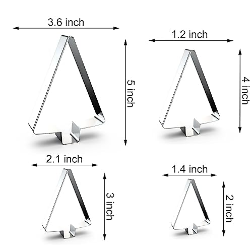 Tree Cookie Cutter Set - 5", 4", 3", 2" - 4 Piece - Stainless Steel - color: Christmas Tree