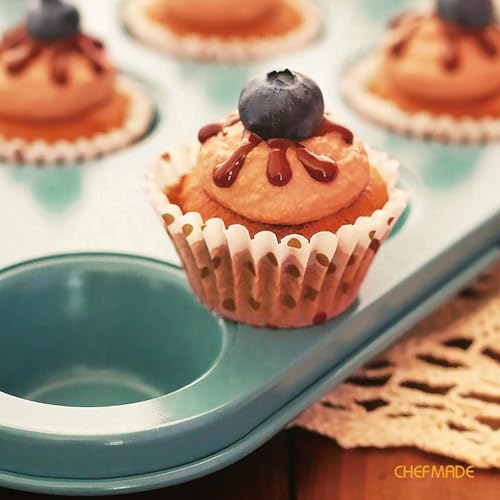 CHEFMADE Mini Muffin Pan, 12 Cups Non-Stick Tiny Cupcake Pan Bakeware - size: Mini Muffin 12 Cups