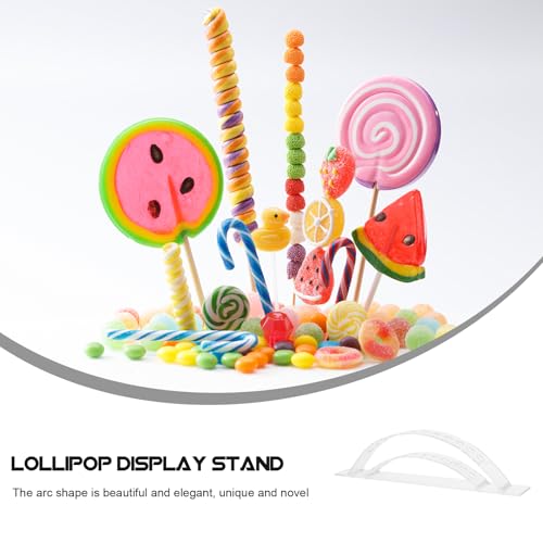 Yardwe Transparent Acrylic Lollipop Display Arch Candy Stand for Cake Pops 12-Hole Lollipop Holder Stand for Birthday Parties Wedding Celebrations Dessert Shops 11.81X2.75X1.77 Inches - size: 11.8" x 2.8" x 1.8"