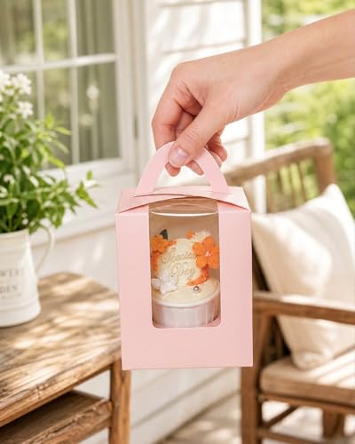 Bakepacker Auto-pop up Cupcake Boxes, Pink, 3.7 x 3.7 x 4.3 inch, 25 Count - color: Pink, size: 3.7x3.7x4.3inch/25packs