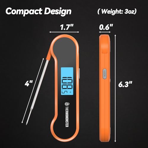 0.5 Sec Instant Read Meat Thermometer Digital for Cooking, Orange - color: Orange