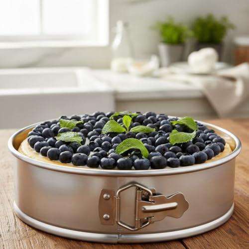 Soro Essentials- 9'' x 3'' Deep Aluminum Round Spring Form Pan- Leak Proof Cheesecake Pan Spring Form Pans with Removable Bottom and Quick Release Latch for Baking Cheesecake Cakes - size: 9 Inch