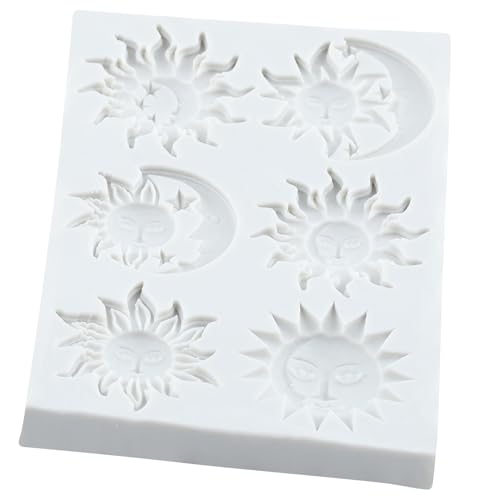 Sun Moon Face Fondant Molds Sun Face Silicone Mold - color: Style D