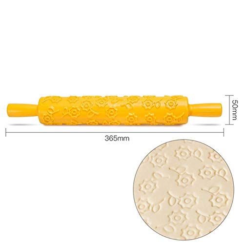 Embossed Rolling Pin, Plastic 14.37 Inch Textured Decor