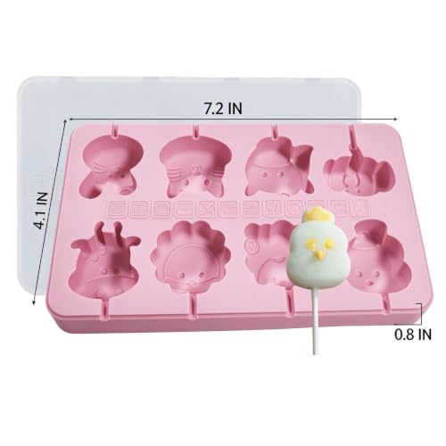 2Pack Animals Silicone Lollipop Molds Kit with Sticks for Hard Candy - color: 2pcs Animal D
