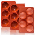 Lerykin 3 Pack Extra Large 5-Cavity Semi Sphere Silicone Molds, Half Sphere Baking Mold Non-Stick for Making Big Size Hot Chocolate Bomb, Jelly, Cake, Dome Mousse - color: 5-Cavity Extra Large (3 Pack)