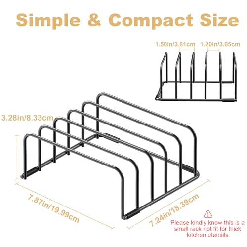 Cutting Board Organizer Storage, Baking Sheet Rack under Cabinet - color: 2pc, Black