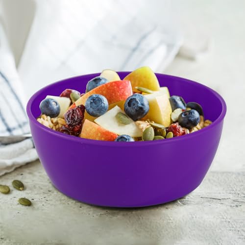 4-Piece Classic Plastic Prep Bowls with Lids, 8/16/24/32oz - color: Purple