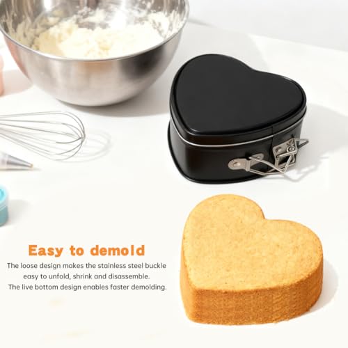 4 Inch Heart Springform Pans, Set of 4 Baking Pan
