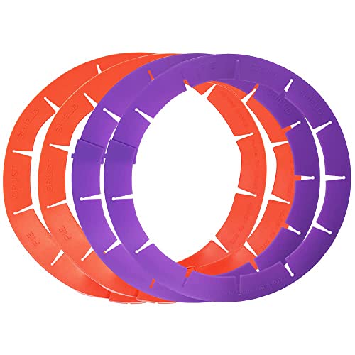 Adjustable Pie Crust Shield Protector Pie Edge Protector Tools Round Silicone Baking Cake Pizza Cover BPA-Free for Halloween Christmas Baking Fits 8-11.5 Inches Pie - color: ZA-Red-2pcs+Purple-2pcs
