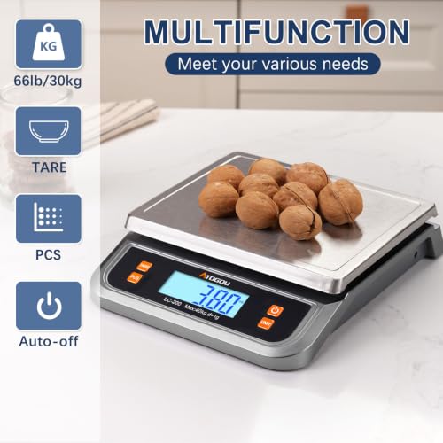 Atogou 88lb Food Scale, Commercial Kitchen Scale Plug-in Usable - size: Grey 88 lb (40 kg)