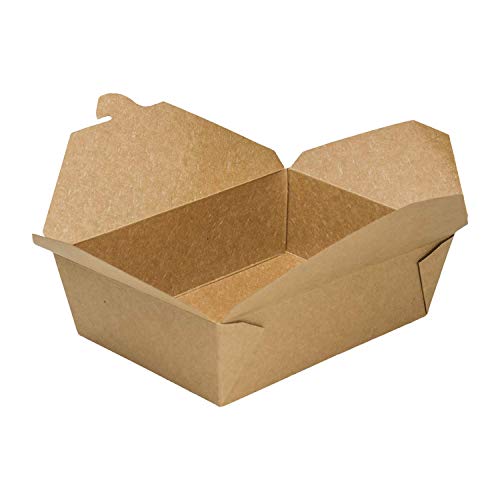 Karat Paper to Go Boxes [76 oz - 200ct] Leak-Resistant, Microwavable, Heavy-Duty Take Out Boxes | Grease Resistant & Stackable | #3 Kraft Brown - color: Kraft, size: 76