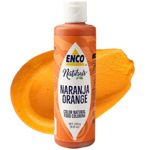 ENCO Natural Food Coloring Gel Orange (8.8 oz) – No Artificial Dyes, Vibrant Colors for Icing, Buttercream & Fondant – Kosher & Vegan Colors – Baking & Cake Decorating - color: Orange